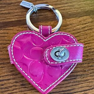 Coach heart lock keychain